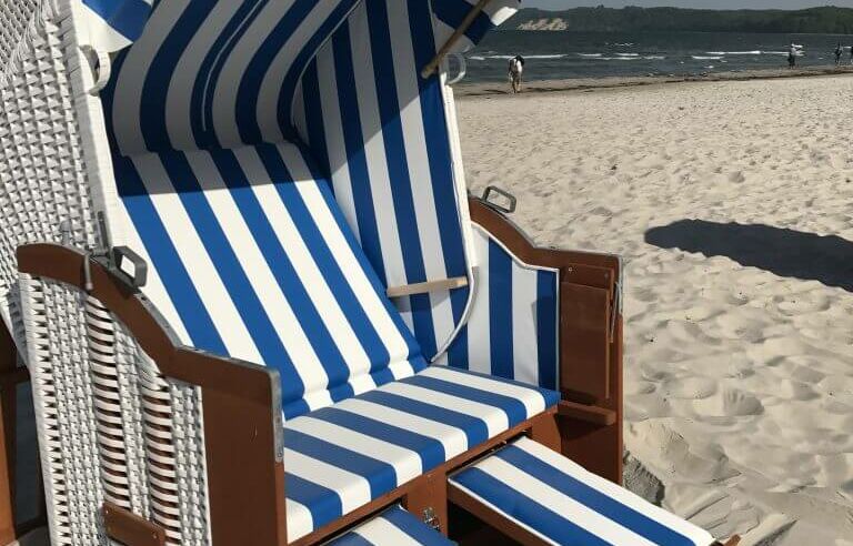 Detailaufnahme eines Strandkorbes