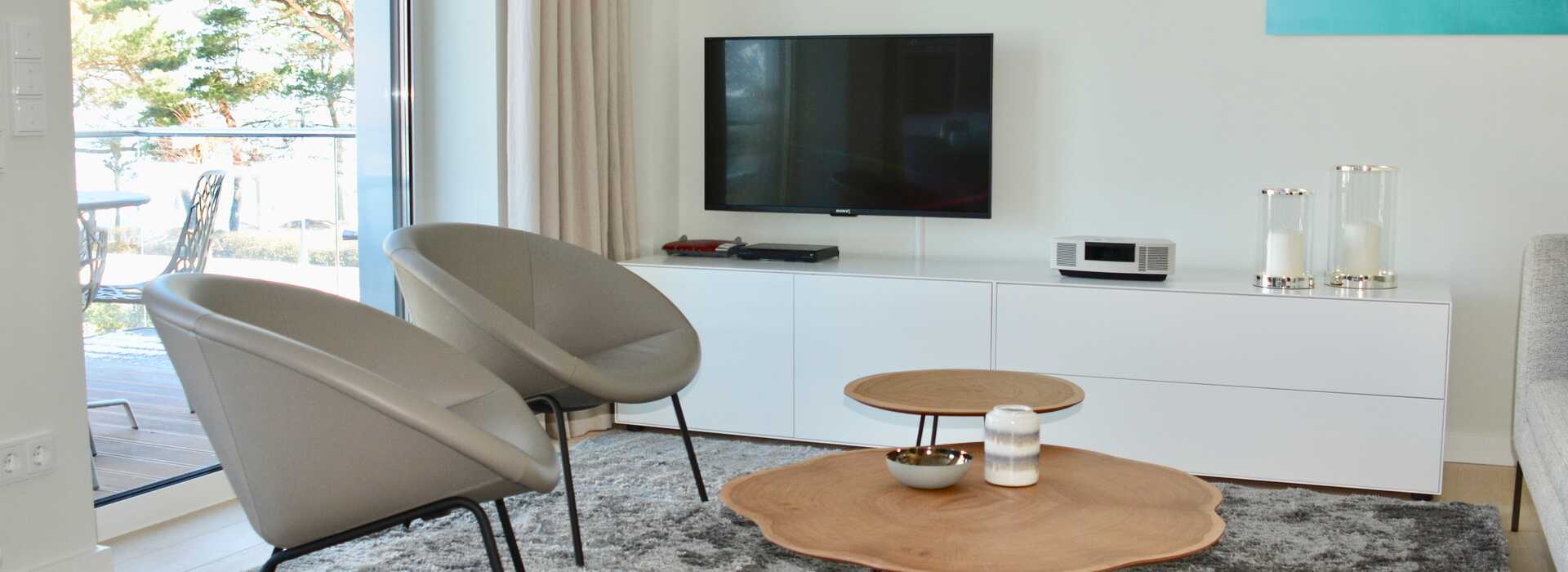 Das Wohnzimmer der Ferienwohnung